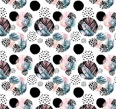 Rolgordijn voor het raam Cirkels en bladeren