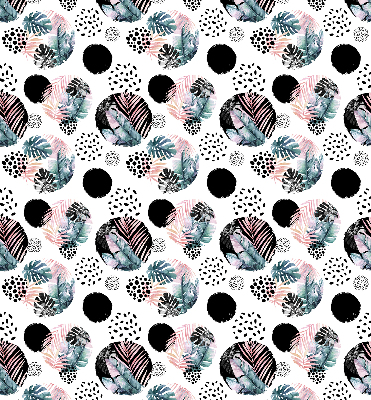 Rolgordijn voor het raam Cirkels en bladeren