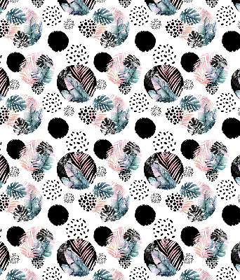 Rolgordijn voor het raam Cirkels en bladeren