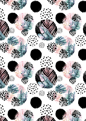 Rolgordijn voor het raam Cirkels en bladeren