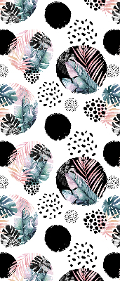 Rolgordijn voor het raam Cirkels en bladeren