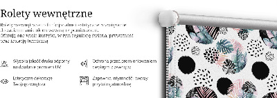 Rolgordijn voor het raam Cirkels en bladeren