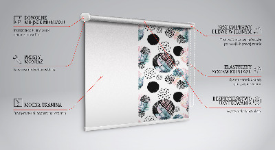 Rolgordijn voor het raam Cirkels en bladeren