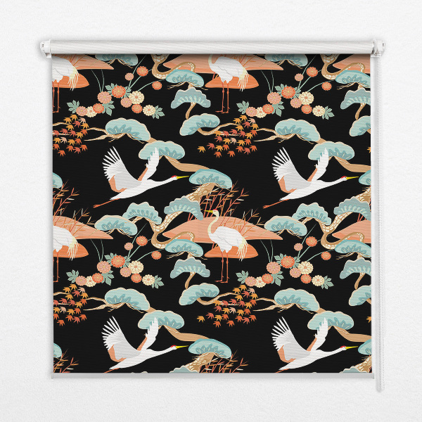 Rolgordijn voor het raam Vliegende reiger