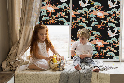 Rolgordijn voor het raam Vliegende reiger