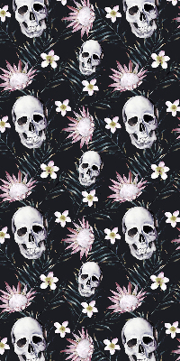 Rolgordijn verduisterend Schedels tussen bloemen