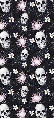 Rolgordijn verduisterend Schedels tussen bloemen