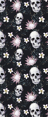 Rolgordijn verduisterend Schedels tussen bloemen