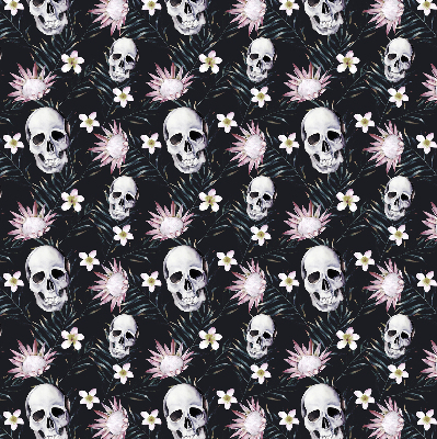 Rolgordijn verduisterend Schedels tussen bloemen