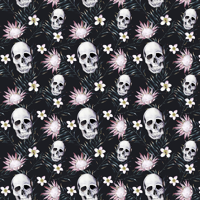 Rolgordijn verduisterend Schedels tussen bloemen