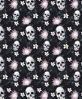 Rolgordijn verduisterend Schedels tussen bloemen
