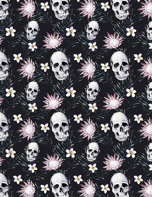 Rolgordijn verduisterend Schedels tussen bloemen