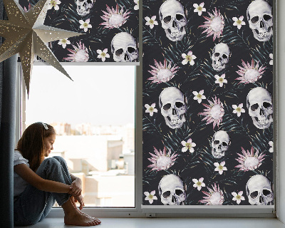 Rolgordijn verduisterend Schedels tussen bloemen