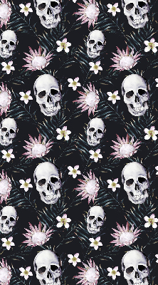 Rolgordijn verduisterend Schedels tussen bloemen