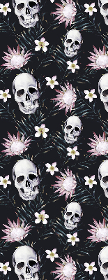 Rolgordijn verduisterend Schedels tussen bloemen