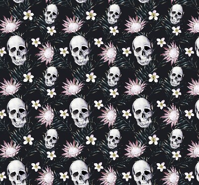 Rolgordijn verduisterend Schedels tussen bloemen