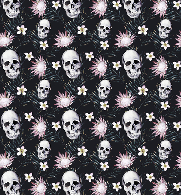 Rolgordijn verduisterend Schedels tussen bloemen