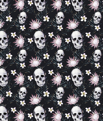 Rolgordijn verduisterend Schedels tussen bloemen