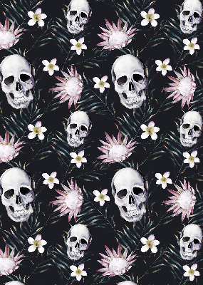 Rolgordijn verduisterend Schedels tussen bloemen