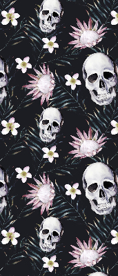 Rolgordijn verduisterend Schedels tussen bloemen