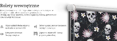 Rolgordijn verduisterend Schedels tussen bloemen