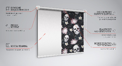 Rolgordijn verduisterend Schedels tussen bloemen