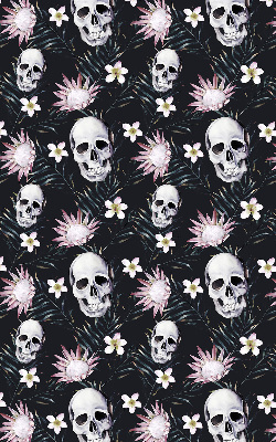 Rolgordijn verduisterend Schedels tussen bloemen