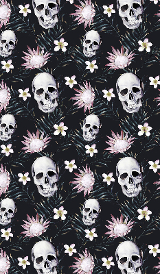 Rolgordijn verduisterend Schedels tussen bloemen