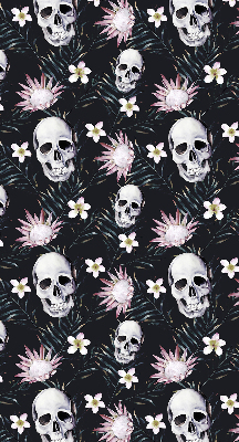 Rolgordijn verduisterend Schedels tussen bloemen