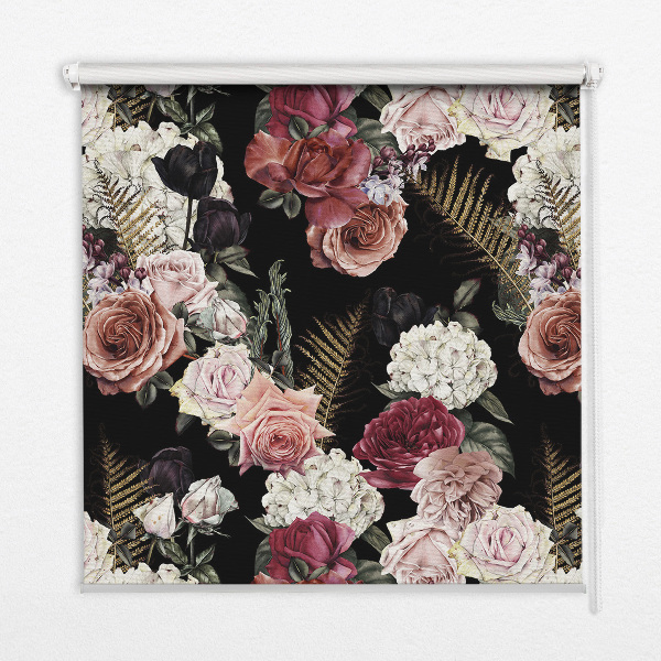 Rolgordijn voor het raam Boeket rozen