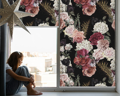 Rolgordijn voor het raam Boeket rozen
