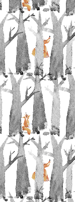 Rolgordijn verduisterend Grijze bomen rode vossen