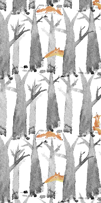 Rolgordijn verduisterend Grijze bomen rode vossen