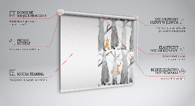 Rolgordijn verduisterend Grijze bomen rode vossen