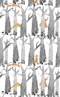 Rolgordijn verduisterend Grijze bomen rode vossen