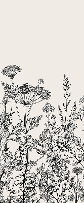 Rolgordijn voor het raam Grijze bloemen