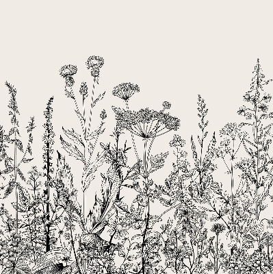 Rolgordijn voor het raam Grijze bloemen