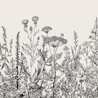 Rolgordijn voor het raam Grijze bloemen