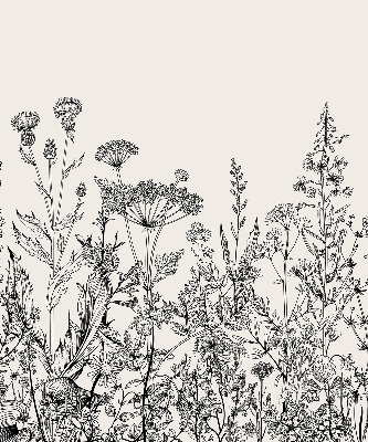 Rolgordijn voor het raam Grijze bloemen