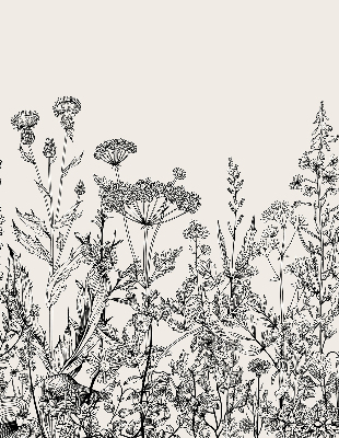 Rolgordijn voor het raam Grijze bloemen