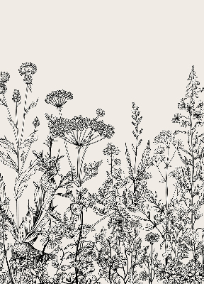 Rolgordijn voor het raam Grijze bloemen