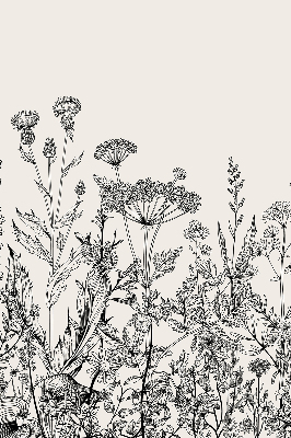 Rolgordijn voor het raam Grijze bloemen