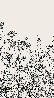 Rolgordijn voor het raam Grijze bloemen