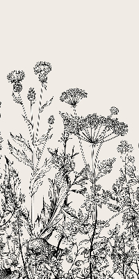 Rolgordijn voor het raam Grijze bloemen