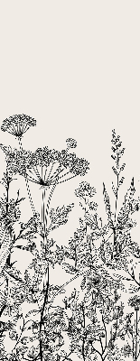 Rolgordijn voor het raam Grijze bloemen