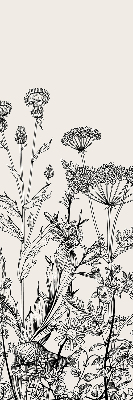 Rolgordijn voor het raam Grijze bloemen