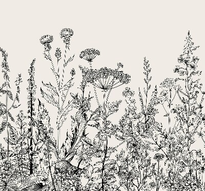 Rolgordijn voor het raam Grijze bloemen