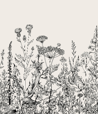 Rolgordijn voor het raam Grijze bloemen