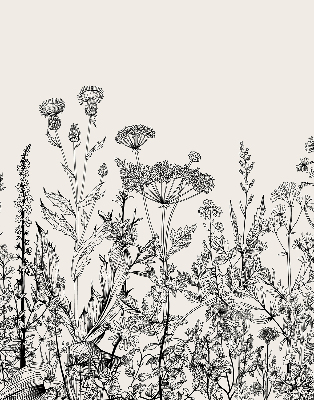 Rolgordijn voor het raam Grijze bloemen