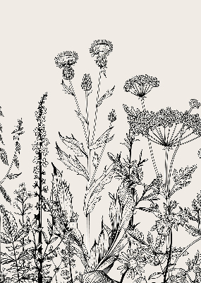 Rolgordijn voor het raam Grijze bloemen